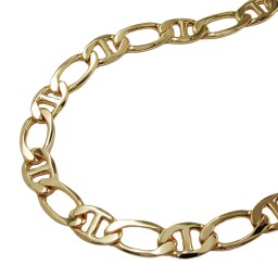 bracelet mariner chain diamond cut gold plated 19cm