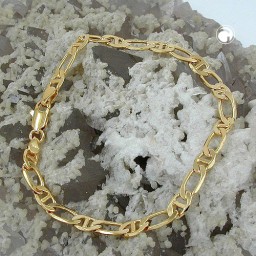 bracelet mariner chain diamond cut gold plated 19cm