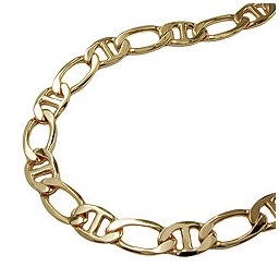 bracelet mariner chain diamond cut gold plated 19cm