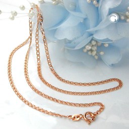 necklace 2mm twin curb chain 14k redgold 19cm