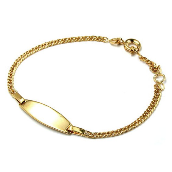 id bracelet double rombo chain gold plated