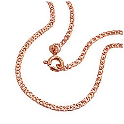 necklace 2mm twin curb chain 14k redgold 19cm