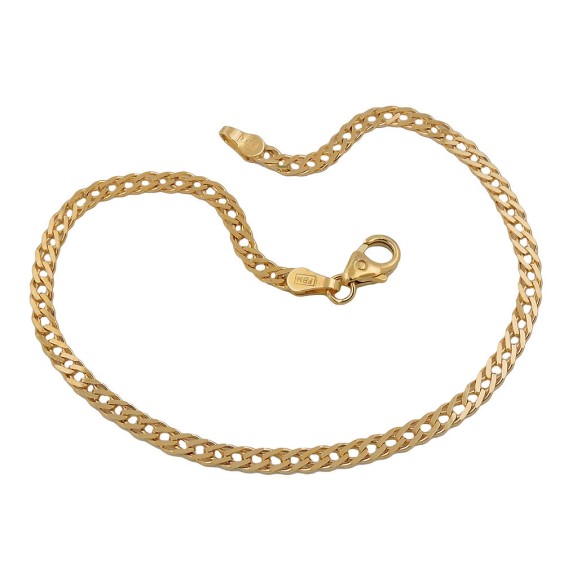 bracelet 19cm twin curb chain 14k gold