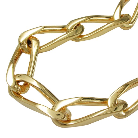 open curb chain 9mm gold plated