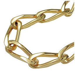 bracelet open curb chain gold plated