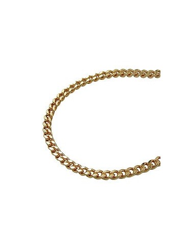 necklace 2.6mm flat curb chain diamond cut gold plated amd 70cm