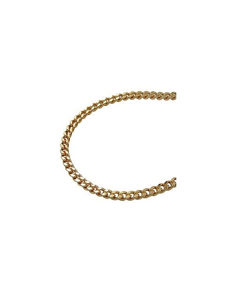 necklace 2.6mm flat curb chain diamond cut gold plated amd 70cm