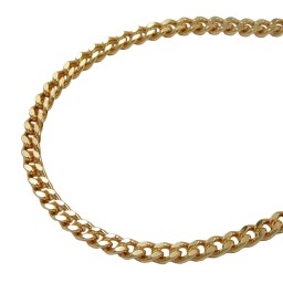 necklace 2.6mm flat curb chain diamond cut gold plated amd 60cm