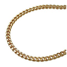 necklace 2.6mm flat curb chain diamond cut gold plated amd 60cm