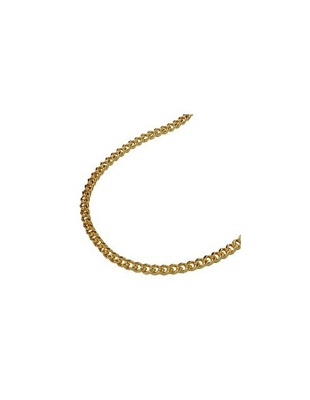 necklace 2mm flat curb chain diamond cut gold plated amd 60cm