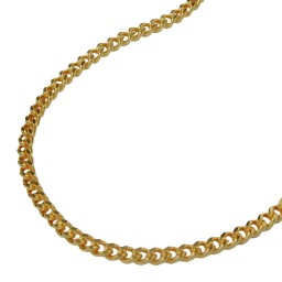 necklace 2mm flat curb chain diamond cut gold plated amd 50cm