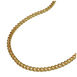 belly chain 1.6mm flat curb chain diamond cut gold plated amd 90cm