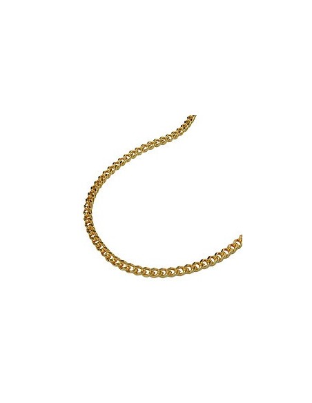 necklace 1.6mm flat curb chain diamond cut gold plated amd 60cm