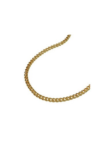 necklace 1.6mm flat curb chain diamond cut gold plated amd 50cm