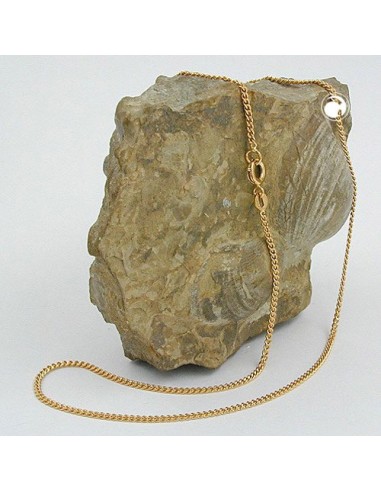 necklace 1.6mm flat curb chain diamond cut gold plated amd 45cm