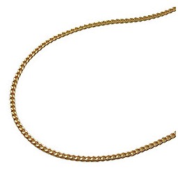 necklace 1.3mm flat curb chain diamond cut gold plated amd 55cm