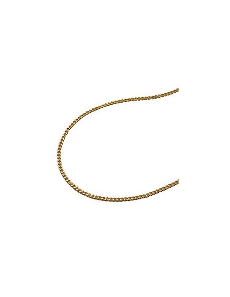 necklace 1.3mm flat curb chain diamond cut gold plated amd 60cm