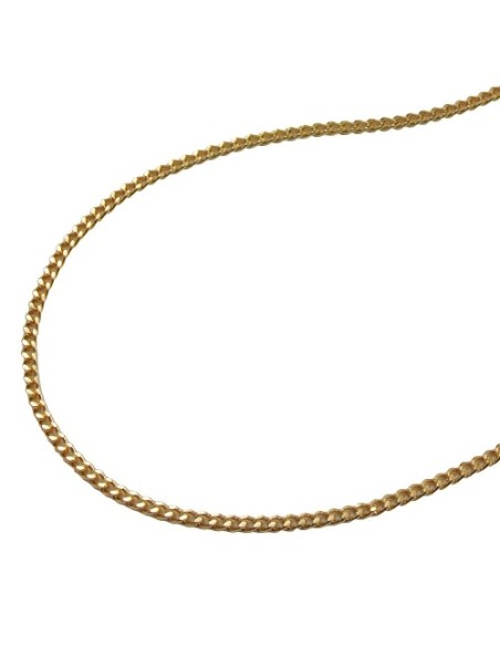 necklace 1.3mm flat curb chain diamond cut gold plated amd 45cm