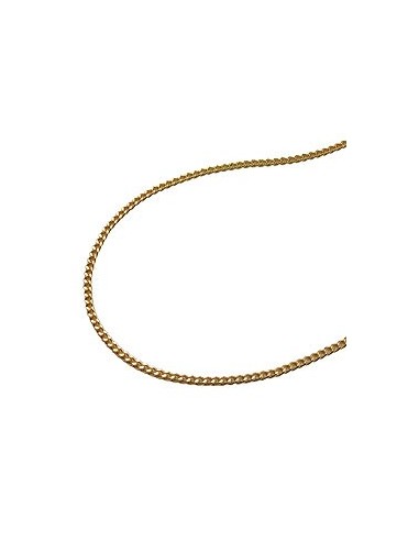 necklace 1.3mm flat curb chain diamond cut gold plated amd 40cm