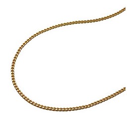 necklace 1.2mm flat curb chain diamond cut gold plated amd 45cm