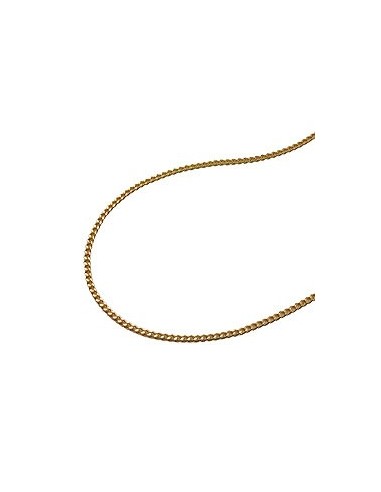 necklace 1.2mm flat curb chain diamond cut gold plated amd 45cm