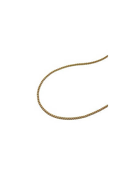 necklace 1.2mm flat curb chain diamond cut gold plated amd 45cm