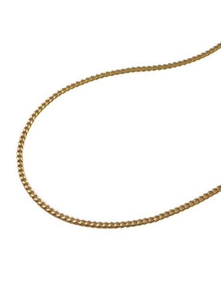 necklace 1.2mm flat curb chain diamond cut gold plated amd 38cm
