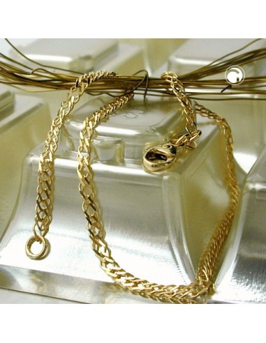 bracelet 2.2mm twin curb chain 14k gold 19cm