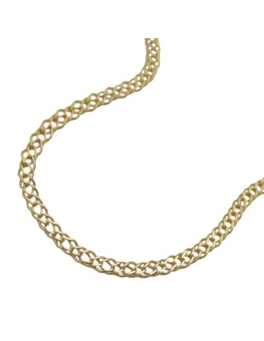 bracelet 2.2mm twin curb chain 14k gold 19cm
