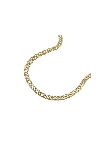 bracelet 2.2mm twin curb chain 14k gold 19cm