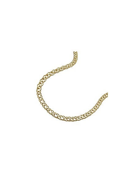 bracelet 2.2mm twin curb chain 14k gold 19cm
