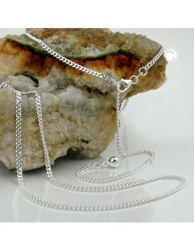 belly chain 2mm flat curb chain 2x diamond cut 925 90cm