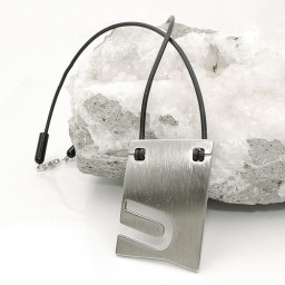 necklace initiale u stainless steel 42cm