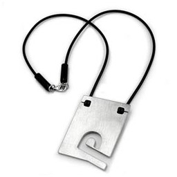 necklace initiale p stainless steel 42cm