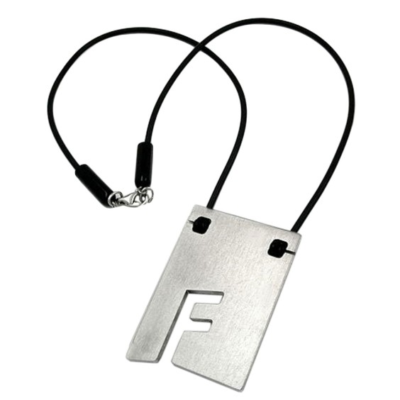 necklace initiale f stainless steel 42cm