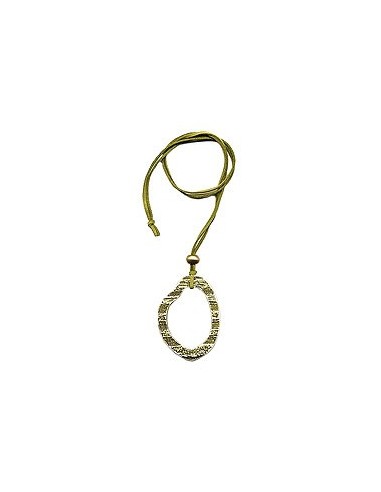 necklace 75x55mm tree ring plastic olive green leather strap green 90cm chain