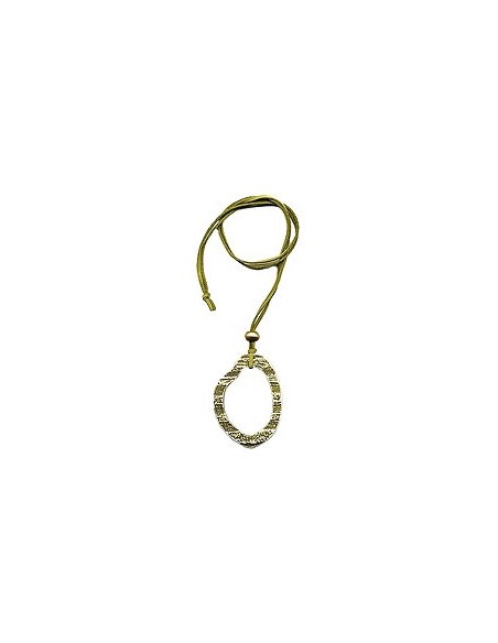 necklace 75x55mm tree ring plastic olive green leather strap green 90cm chain