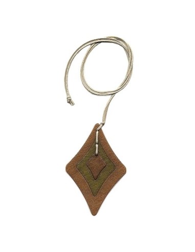 necklace baroque pendant brown/ green