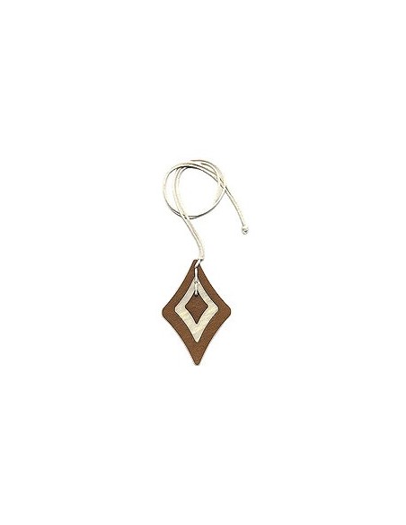 necklace baroque pendant brown/ white