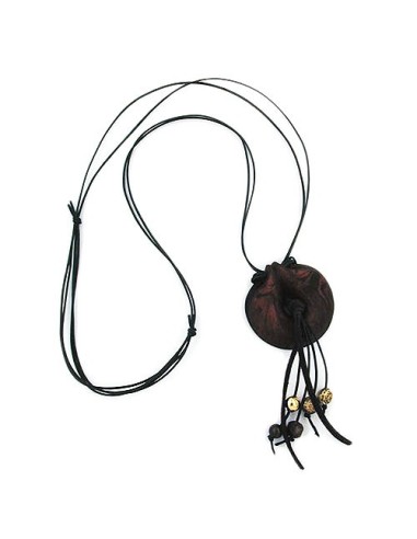 necklace rings brown-blacke matte 100cm