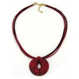 necklace round red-black 55cm