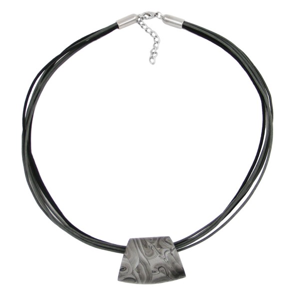 necklace trapezium grey-black 50cm