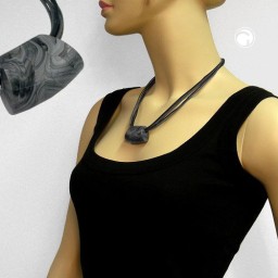 necklace trapezium grey-black 50cm