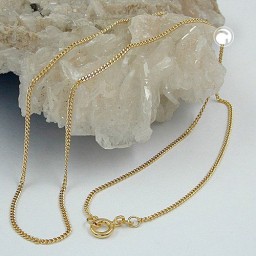 necklace 1.3mm thin curb chain 9k gold 50cm