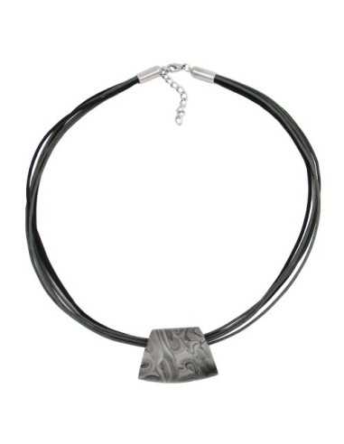 necklace trapezium grey-black 50cm