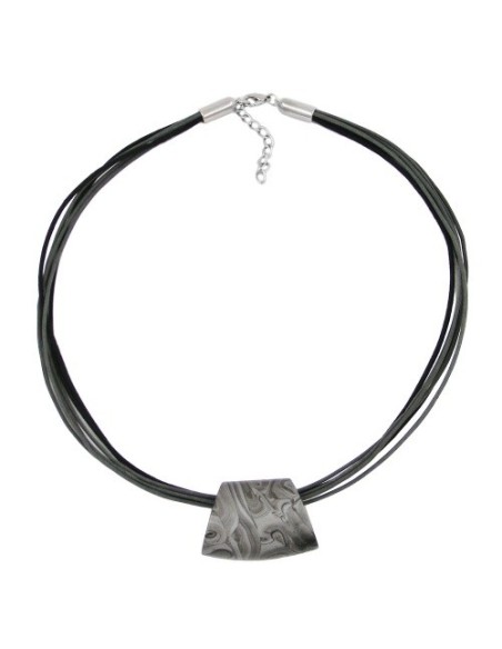 necklace trapezium grey-black 50cm