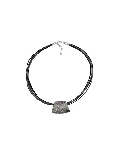 necklace trapezium grey-black 50cm
