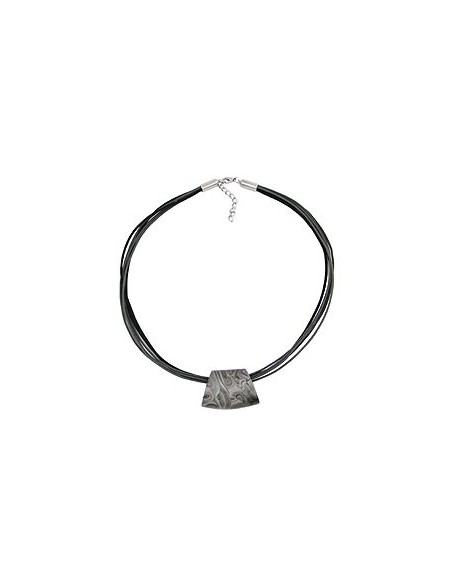 necklace trapezium grey-black 50cm