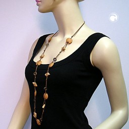 necklace baroque beads brown 100cm