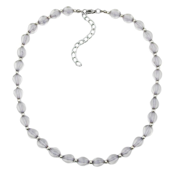 necklace beads tretragonal style beads grey